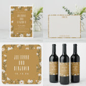 Custom Mustard Yellow Daisy Flowers Wedding Names Dankeskarte