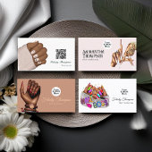 Lebhaftes mexikanisches Nagelstudio Branding Visitenkarte