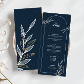 Gold Navy Leaf Hochzeit speichern das Datum Einladung