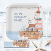 Nautical Custom Lighthouse Quadratischer Aufkleber