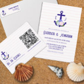 Nautical Floral Stripes Wedding Serviette