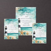 Hochzeit des Leuchtturms Menükarte (Personalisiere diese Kollektion eines unabhängigen Creators.)