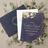 Botanisches Samt-Hochzeit der Marine und Gold Einladungsbanderole (Personalisieren Sie die Kollektion dieses unabhängigen Creators. Test)