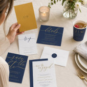 Navy Gold Basic Kindly Reply RSVP Karte