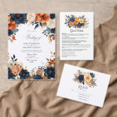Hochzeitsfeier mit Blauer Navy, Burnt Orange & Cha Pappteller (Personalisiere diese Kollektion eines unabhängigen Creators.)