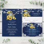 Blaue Sonnenblumenblume mit Spitzhackenwasser Hoch Save The Date (Personalisiere diese Kollektion eines unabhängigen Creators.)