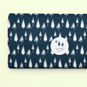 Blaue Winterbäume Geschenkanhänger