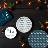 Blaue Winterbäume Geschenkpapier