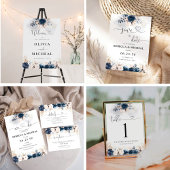 Navy Blue und Dusty Rose Brautparty Pappteller