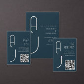 Navy Blue Matte Simple Minimal Formal Wedding Einladungsbanderole (Personalisiere diese Kollektion eines unabhängigen Creators.)