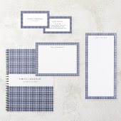 Elegante navyblaue Houndstooth-Rücksendeadresse