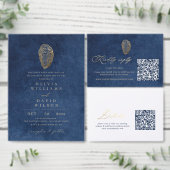 Royal Blue Navy Ocean Hochzeit QR Code RSVP  Karte (Personalisiere diese Kollektion eines unabhängigen Creators.)