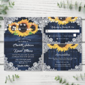 Navy Blue Sunflower Burlap Lace Address Labels Adressaufkleber (Personalisiere diese Kollektion eines unabhängigen Creators.)