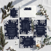 Winterhochzeit mit blauen Schneeflocken Getränkeuntersetzer