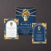 Navy Blue Sunflower Mason Jar Arch Wedding Details Begleitkarte (Personalisiere diese Kollektion eines unabhängigen Creators.)
