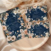 Navy Blue Wildblume Meadow Garden Abschluss Einladung