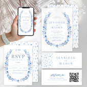 Blumenkranz Save the Date Foto Einladung