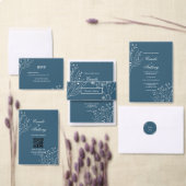 Navy Corner Floral Boho Wedding Geschenktütchen (Personalisiere diese Kollektion eines unabhängigen Creators.)