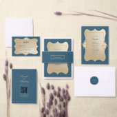 Navy Gold Floral Boho Hochzeit RSVP Karte (Personalisiere diese Kollektion eines unabhängigen Creators.)