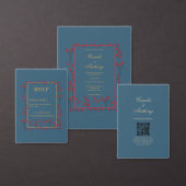 Hochzeitstag mit rotem Gold-Blumenzwiebeln retten Einladung (Personalisiere diese Kollektion eines unabhängigen Creators.)