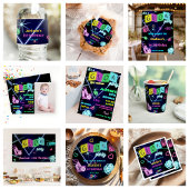 Glow Party Neon Bunte Geburtstagsparty Einladung