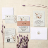 Neutral Boho Floral mit Details Hochzeit Einladung (Personalisiere diese Kollektion eines unabhängigen Creators.)