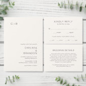 Neutral Monogram Modern Wedding Runder Aufkleber (Personalisiere diese Kollektion eines unabhängigen Creators.)