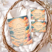 Neutral Space Planets Stars Baby Shower Einladung