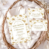 Neutral Woodland Leaves Diapper Raffle Begleitkarte