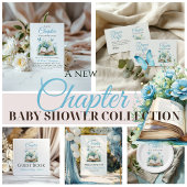 New Chapter Blue Boy Brunch StoryBook Baby Shower Geschenkpapier Set