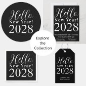 Silvesterklassik Schwarz und Weiß Runder Aufkleber