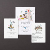 Watercolor New York Hochzeit in Urlaubsort Tischnummer (Personalisiere diese Kollektion eines unabhängigen Creators.)