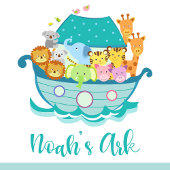 Noah's Ark Boy Baby Shower Paper Teller