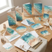 Ocean Beach Blue Earthtone Menükarte