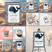 Ocean Blue Under Sea Kawaii Whale Baby Shower Serviette