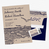 Rustikale Strandwellen Hochzeitsskalender Poster