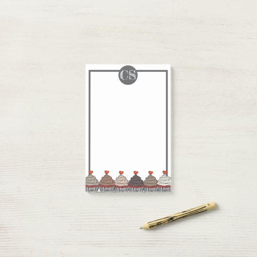 Collection of cupcakes post-it klebezettel (Auf Schreibtisch)