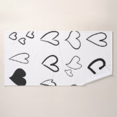 Collection of hand drawn hearts isolated on white badehandtuch (Badehandtuch)