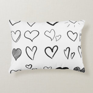 Collection of hand drawn hearts isolated on white dekokissen
