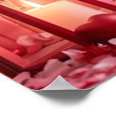 Collection of Pink and Red Hearts on a Modern Wall Poster (Ecke)