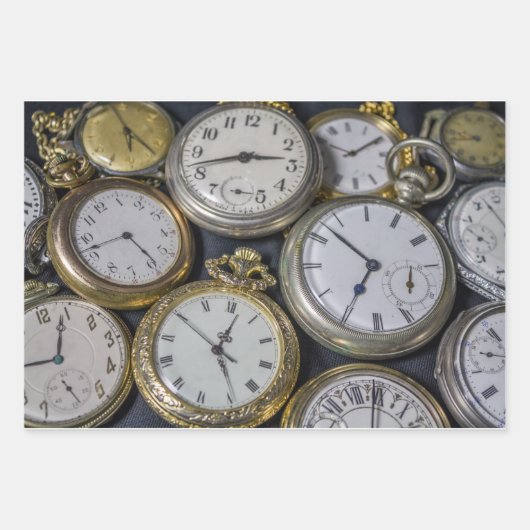 Collection of Watches Wrapping Paper Geschenkpapier Set (Vorderseite)