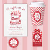 Vom Markt Bauern Rot Moderne Bridal Shower Geschenkanhänger