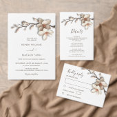 Ivory White Magnolia Textural Flower Wedding Einladung (Personalisiere diese Kollektion eines unabhängigen Creators.)
