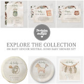 Antrag auf ein neutrales Boho-Babyduschbuch Begleitkarte
