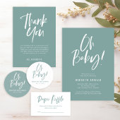 Gold Simple Gingham Gender Neutral Baby Shower Pappteller