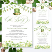 Irish St Patrick's Baby Shower Green Shamrock Dankeskarte