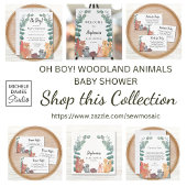 Woodland Animals Babydusche Runder Aufkleber