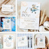 Oh Boy, Bear Baby shower boy Dankeskarte