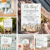 Oh Boy Adventure Woodland Animals Baby Shower Einladung