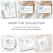 Blue Bow Oh Boy Baby Dusche Einladung